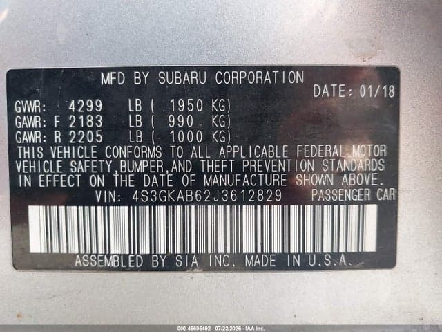 2018 SUBARU IMPREZA 2.0I PREMIUM 9