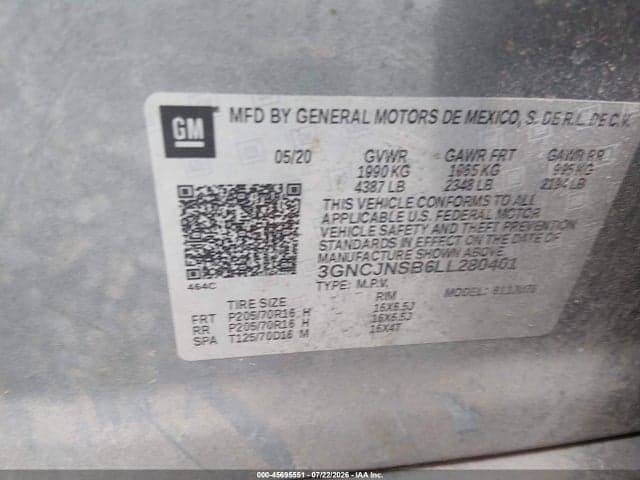 2020 CHEVROLET TRAX AWD LS 9