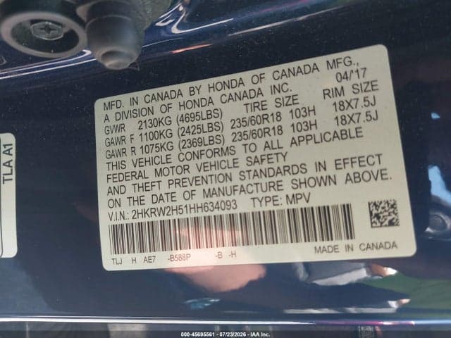 2017 HONDA CR-V EX 9