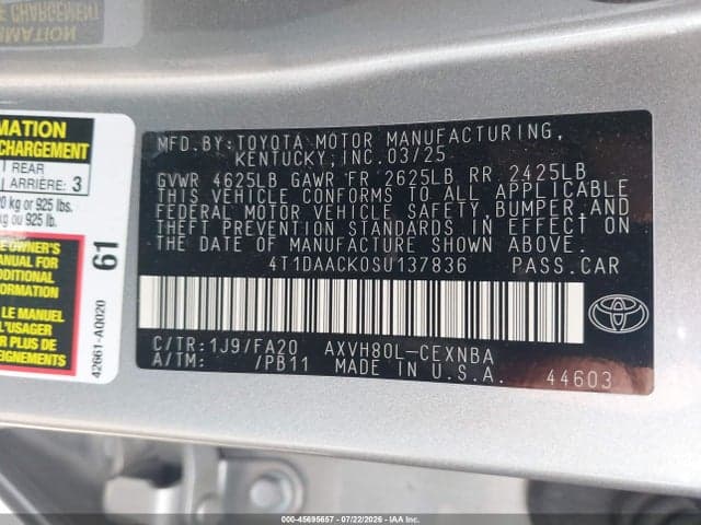 2025 TOYOTA CAMRY LE 9
