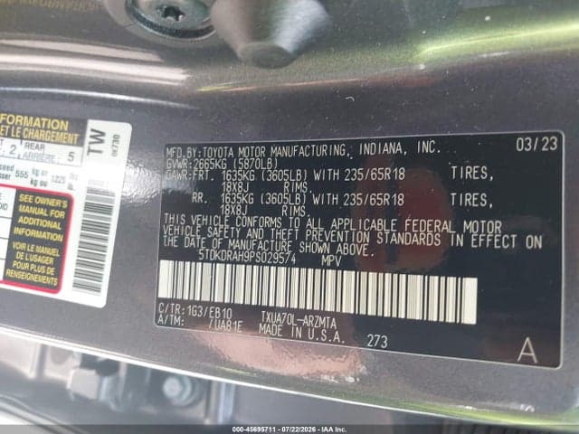 2023 TOYOTA HIGHLANDER XLE 9