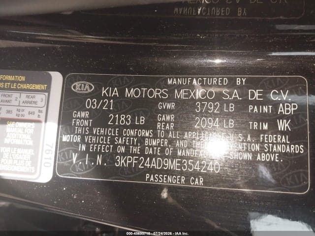 2021 KIA FORTE LXS 9