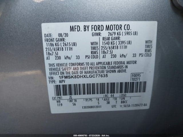 2020 FORD EXPLORER XLT 9