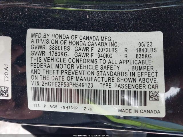 2023 HONDA CIVIC SPORT 9