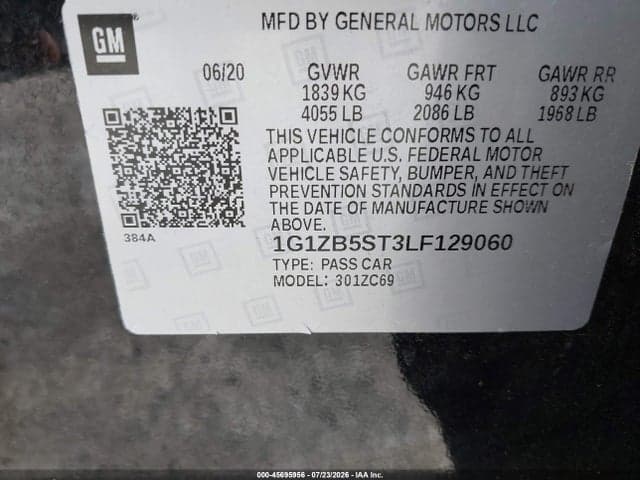 2020 CHEVROLET MALIBU FWD LS 9