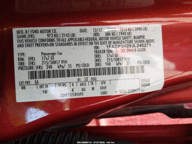 2018 FORD FOCUS SEL 9