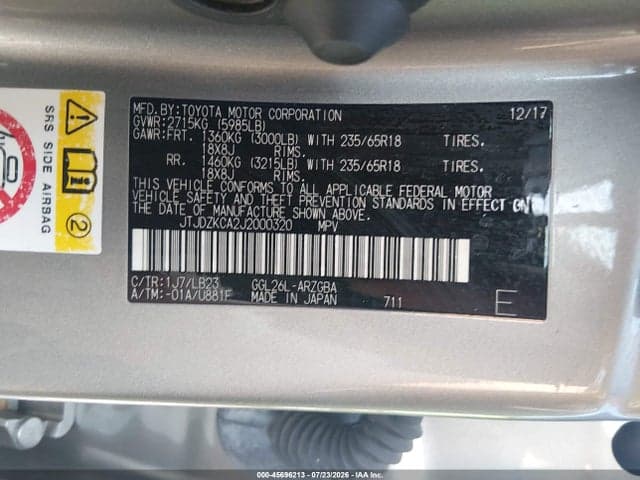 2018 LEXUS RX 350L PREMIUM 9