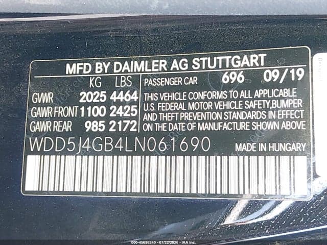 2020 MERCEDES-BENZ CLA 250 9