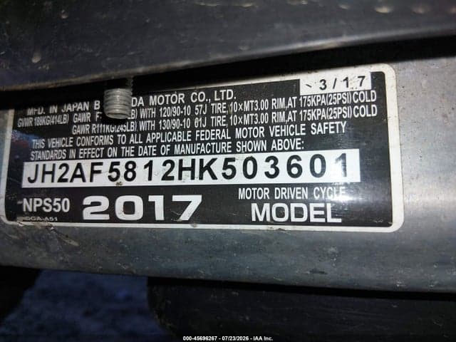 2017 HONDA NPS50 10