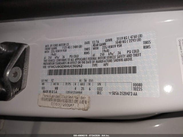 2017 FORD ESCAPE SE 9