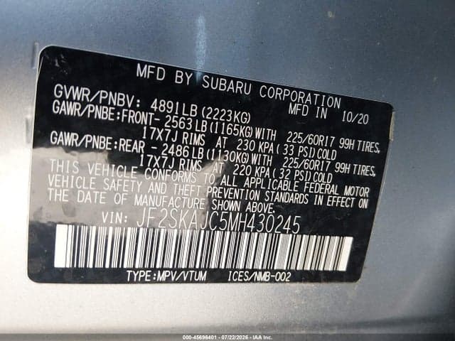 2021 SUBARU FORESTER PREMIUM 9