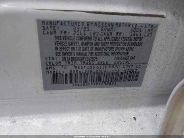 2021 NISSAN SENTRA SV XTRONIC CVT 9