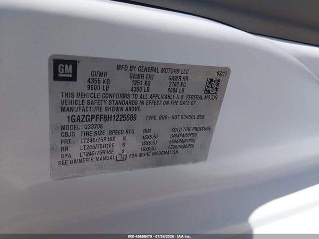 2017 CHEVROLET EXPRESS 3500 LT 9