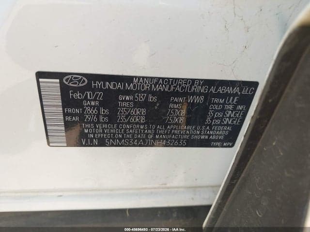 2022 HYUNDAI SANTA FE SEL 9