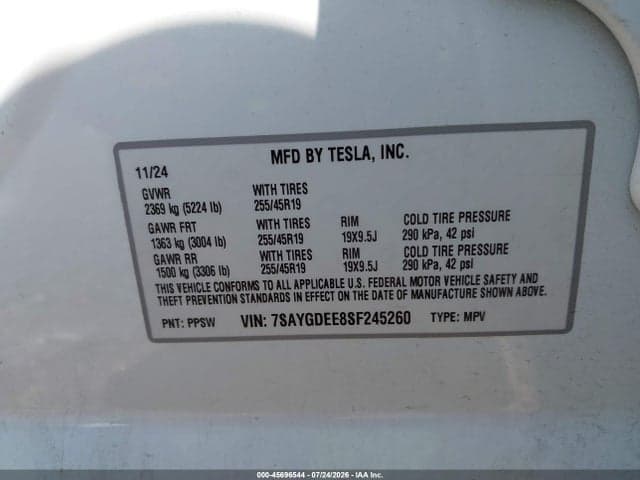 2025 TESLA MODEL Y LONG RANGE DUAL MOTOR ALL-WHEEL DRIVE 9