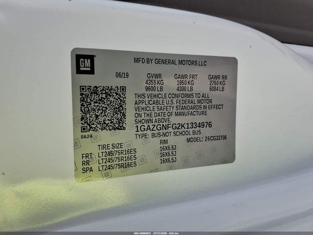 2019 CHEVROLET EXPRESS 3500 LS 9