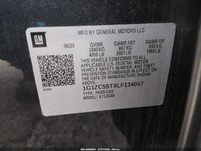 2020 CHEVROLET MALIBU FWD 1FL 9
