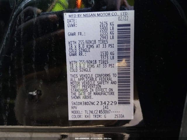 2022 NISSAN PATHFINDER SV 4WD 9