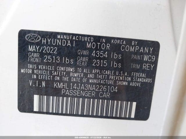 2022 HYUNDAI SONATA SEL 9
