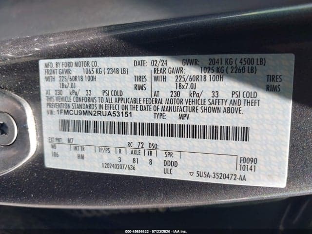 2024 FORD ESCAPE ST-LINE 9