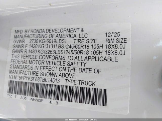 2026 HONDA RIDGELINE BLACK EDITION 9
