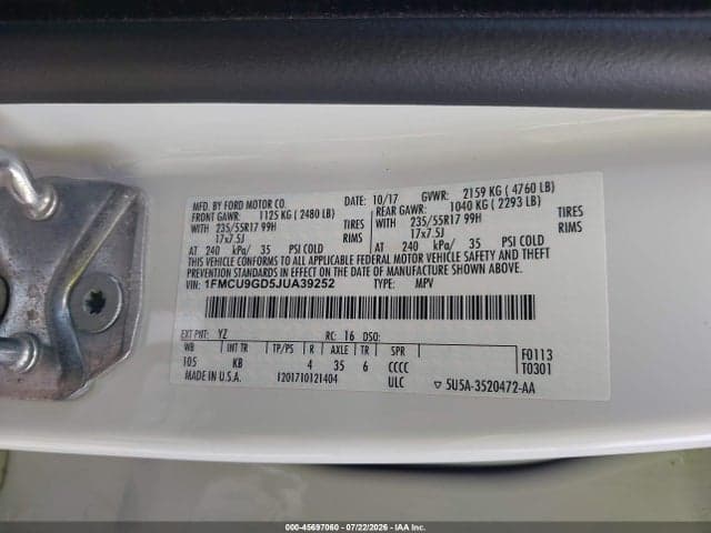 2018 FORD ESCAPE SE 9