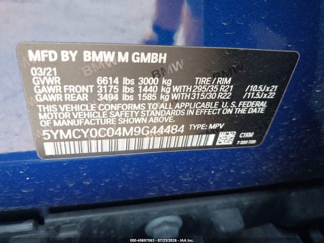 2021 BMW X6 M 9