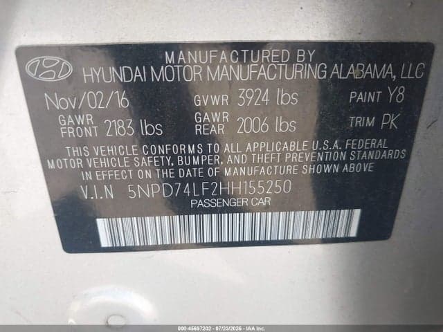 2017 HYUNDAI ELANTRA SE 9