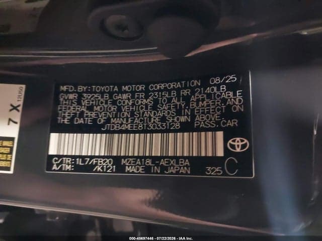 2026 TOYOTA COROLLA LE 9