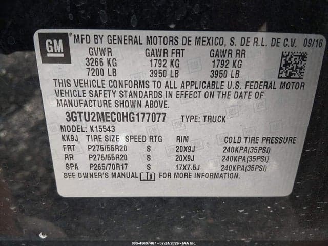 2017 GMC SIERRA 1500 SLE 9