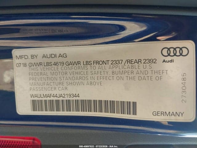 2018 AUDI A4 2.0T TECH ULTRA PREMIUM/2.0T ULTRA PREMIUM 9
