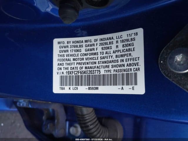 2019 HONDA CIVIC LX 9