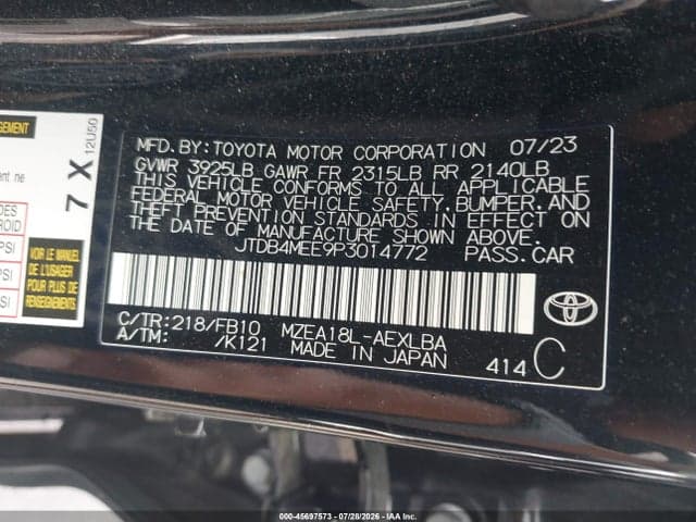 2023 TOYOTA COROLLA LE 9