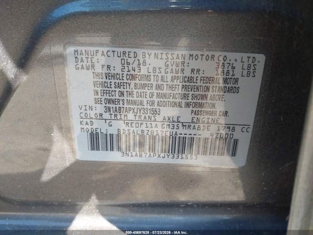 2018 NISSAN SENTRA S 9
