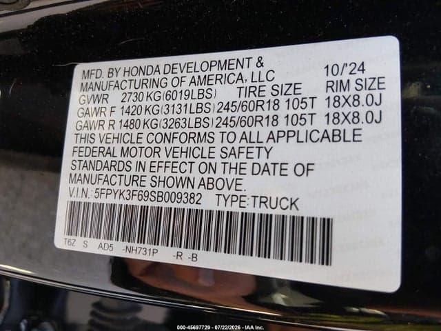 2025 HONDA RIDGELINE TRAILSPORT 9