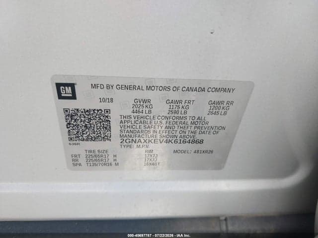 2019 CHEVROLET EQUINOX LT 9