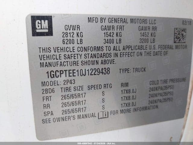 2018 CHEVROLET COLORADO ZR2 9