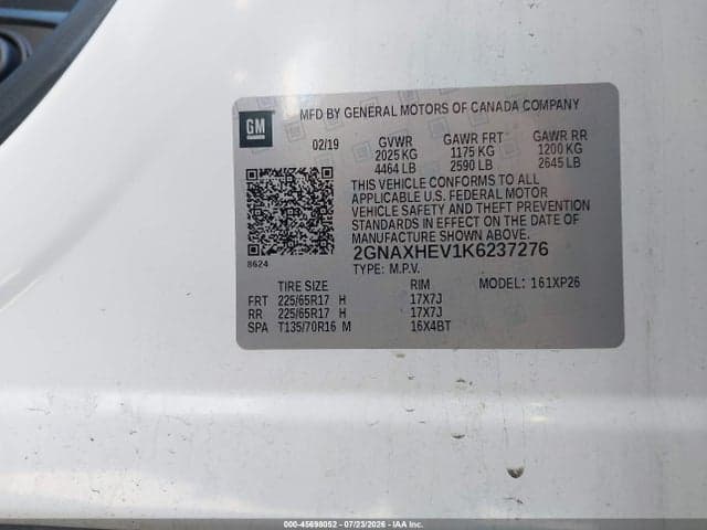 2019 CHEVROLET EQUINOX LS 9