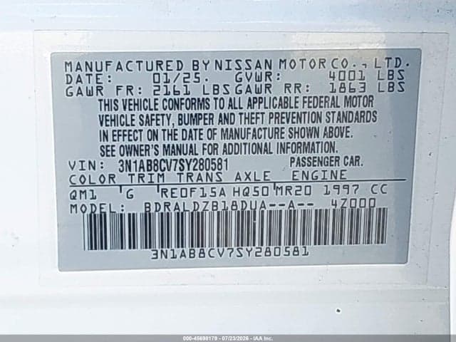 2025 NISSAN SENTRA SV 9