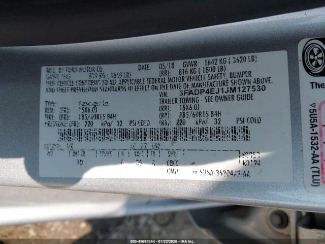 2018 FORD FIESTA SE 9