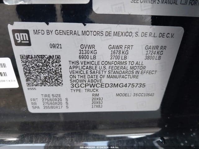 2021 CHEVROLET SILVERADO 1500 9