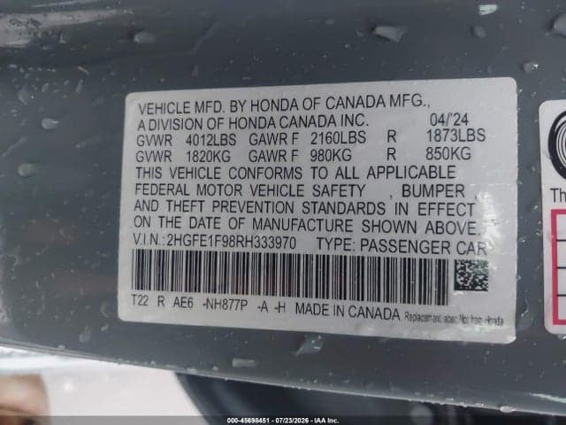 2024 HONDA CIVIC TOURING 9