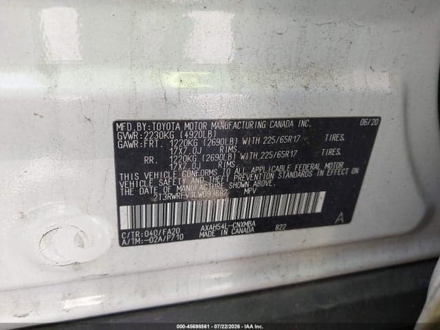 2020 TOYOTA RAV4 HYBRID XLE 9