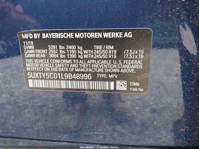 2020 BMW X3 XDRIVE30I 9