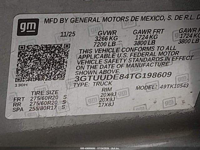 2026 GMC SIERRA 1500 , SHORT BED, SLT, 4WD 9