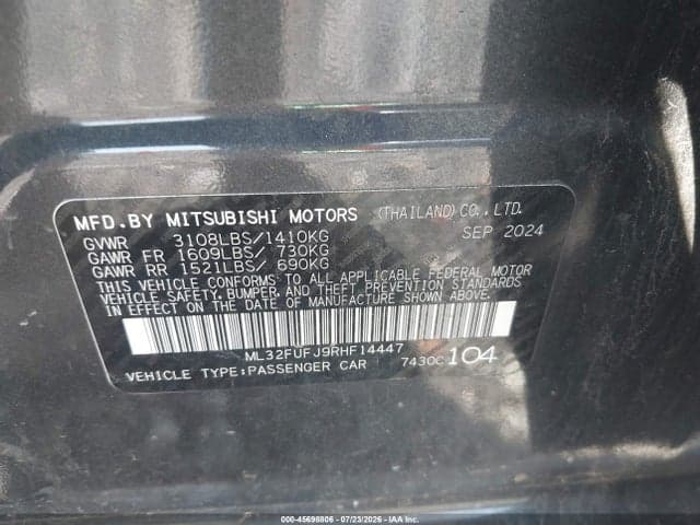 2024 MITSUBISHI MIRAGE G4 BLACK EDITION/ES/LE 9