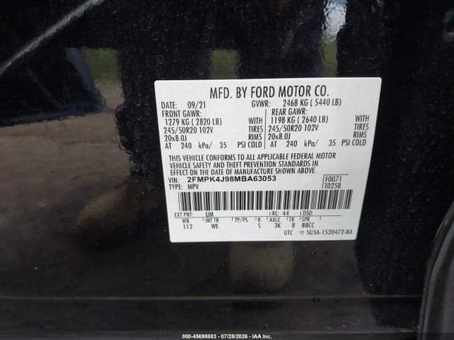 2021 FORD EDGE ST-LINE 9
