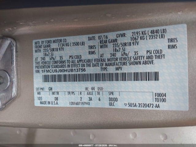 2017 FORD ESCAPE TITANIUM 9