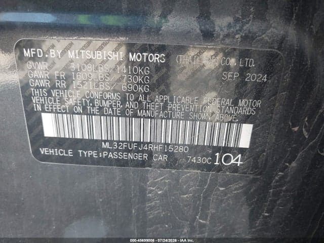 2024 MITSUBISHI MIRAGE G4 BLACK EDITION/ES/LE 9