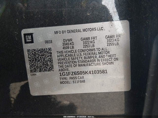 2019 CHEVROLET BOLT EV PREMIER 9